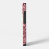 Coque Pour iPhone 14 Nom Initial Monogramme Pailleté Or Rose (Côté gauche)