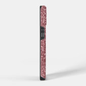 Coque Pour iPhone 14 Nom Initial Monogramme Pailleté Or Rose (Côté droit)