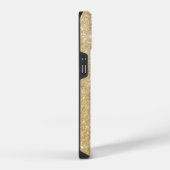 Coque Pour iPhone 14 Nom Initial Monogramme Paillettes Dorées (Côté droit)