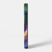 Coque Pour iPhone 14 Nom manuscrit violet fractal moderne (Côté gauche)