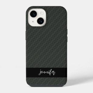 Coque Pour iPhone 14 Nom personnalisable Gris acier sans soudure motif
