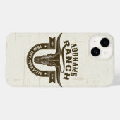 Coque Pour iPhone 14 NOM personnalisé Bull Steer Skull Western Ranch (Back (Horizontal))