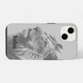 Coque Pour iPhone 14 Nom personnalisé Lion Animal (Verso Horizontal)