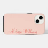 Coque Pour iPhone 14 Nom personnalisé moderne féminin uni rose clair éc (Verso Horizontal)