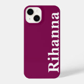 Coque Pour iPhone 14 Nom personnalisé Simple Minimal Couleur Vin Plat (Verso)