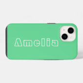 Coque Pour iPhone 14 Nom Vert Typographie Moderne Simple (Verso Horizontal)
