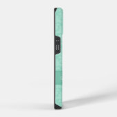 Coque Pour iPhone 14 Nommé Fleur de Lis damassé vert menthe (Côté droit)