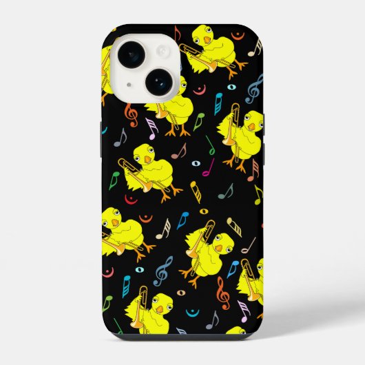 Coque Pour iPhone 14 Notes de musique Trombone Chick (Verso)