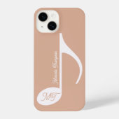 Coque Pour iPhone 14 Notes musicales personnalisées Rose Dusty (Verso)