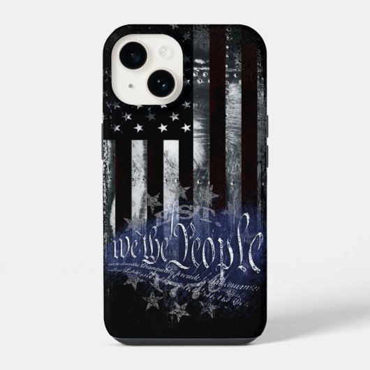 Coque Pour iPhone 14 NOUS LE PEUPLE 13 Étoiles Drapeau industriel améri (Verso)
