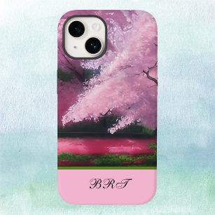 Coque Pour iPhone 14 Nuage rose de fleurs de cerisiers Sakura avec init