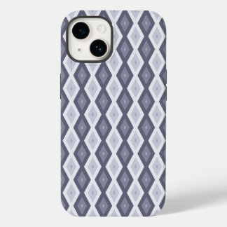 Coque Pour iPhone 14 Nuances de bleu gris motif diamant