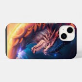 Coque Pour iPhone 14 Nuit de feu Dragon Scape (Verso Horizontal)