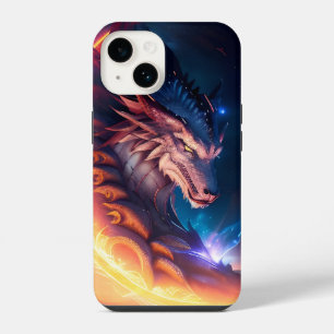Coque Pour iPhone 14 Nuit de feu Dragon Scape