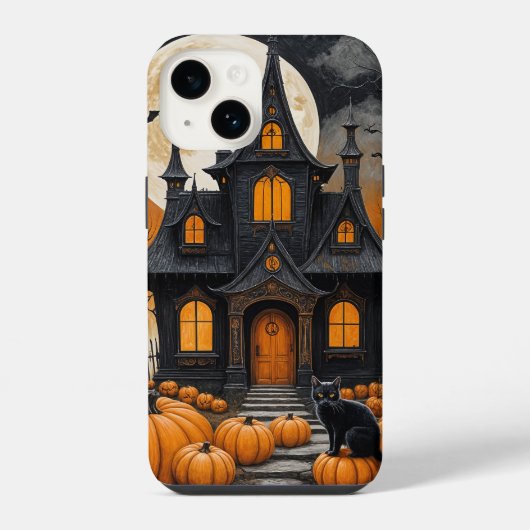 Coque Pour iPhone 14 Nuit de récolte hantée (Verso)