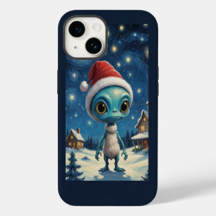 Coque Pour iPhone 14 Nuit étoilée Alien Noël mignon