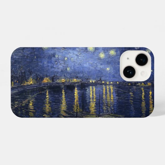 Coque Pour iPhone 14 Nuit étoilée sur le Rhône (Verso Horizontal)