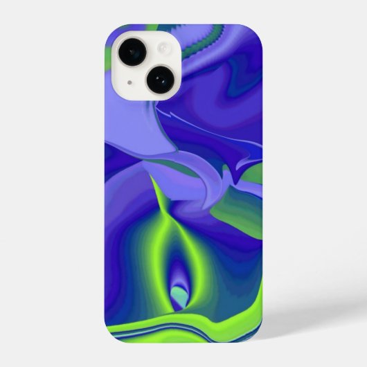 Coque Pour iPhone 14 Oeil mal, 3D Abstrait en vert bleu violet (Verso)