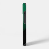 COQUE POUR iPhone 14 OISEAU LÉGER / MONOGRAMME ABSTRAIT NOIR ET VERT (Côté gauche)