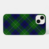 Coque Pour iPhone 14 Oliphant tartan bleu vert plaid (Verso Horizontal)