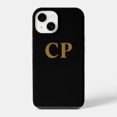Coque Pour iPhone 14 Or Initial Personnalisé (Verso)
