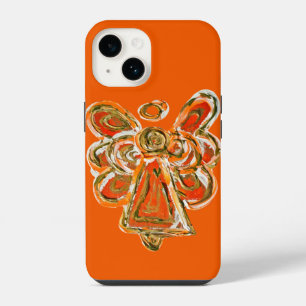 Coque Pour iPhone 14 Orange Guardian Angel Art coque iphone personnalis