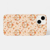Coque Pour iPhone 14 Orange Peace Floral (Verso Horizontal)