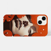 Coque Pour iPhone 14 Orange Waves of Elegance Phone Case (Verso Horizontal)