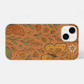 Coque Pour iPhone 14 Orange Yellow Floral Phone Case Bright Trendy  (Verso Horizontal)