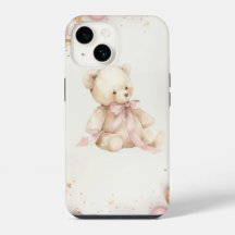 Ours en peluche rose pastel et marron Bohème Chic