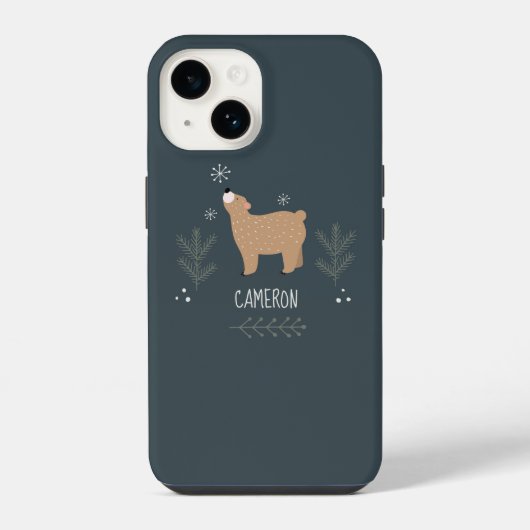 Coque Pour iPhone 14 Ours endormi (Verso)