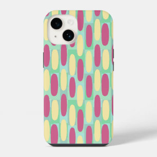 Coque Pour iPhone 14 Ovales jaunes et roses