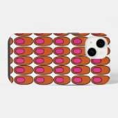 Coque Pour iPhone 14 Ovales orange et rose qui se répètent (Verso Horizontal)