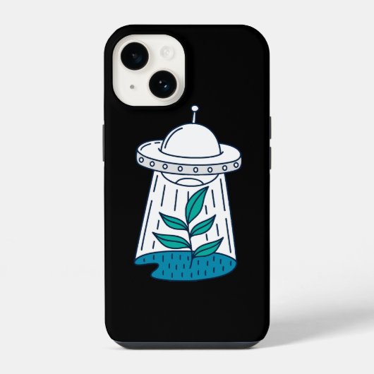 Coque Pour iPhone 14 OVNI Alien (Verso)