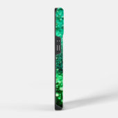 Coque Pour iPhone 14 Pailleté vert monogrammé  (Côté droit)