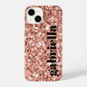 Coque Pour iPhone 14 Paillette rose (Verso)