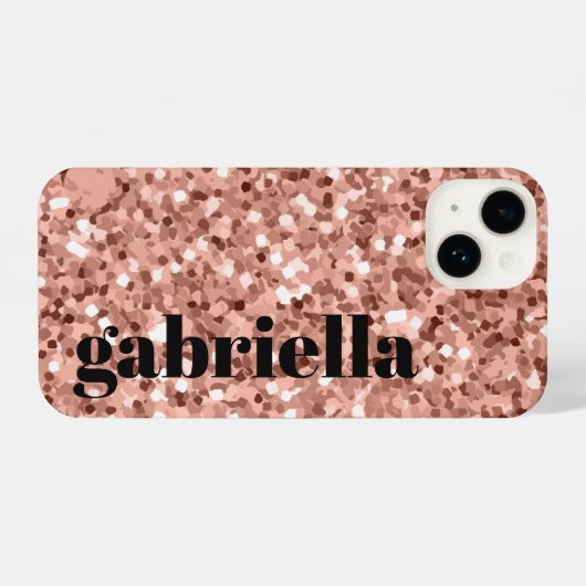 Coque Pour iPhone 14 Paillette rose (Verso Horizontal)