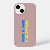 Coque Pour iPhone 14 PAIX bleu et jaune Ukraine Inspiration (Verso)