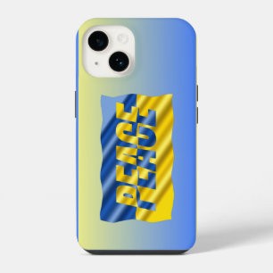 Coque Pour iPhone 14 PAIX pour l'Ukraine PAIX sur le drapeau ukrainien