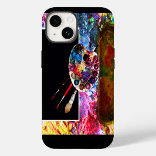 Coque Pour iPhone 14 PALETTE DE COULEURS D'ARTISTE ,Noir