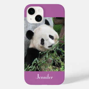 Coque Pour iPhone 14 Panda géant mignonne, violet, Orchidée rayonnante,
