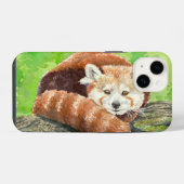 Coque Pour iPhone 14 Panda rouge (Verso Horizontal)