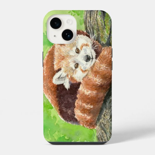 Coque Pour iPhone 14 Panda rouge (Verso)
