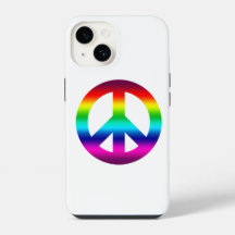 Panneau de Paix Arc-en-ciel en blanc pour hippie