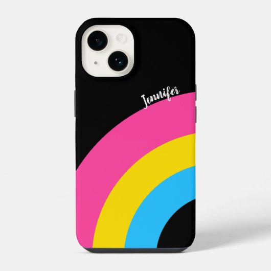 Coque Pour iPhone 14 Pansexual Fide Rainbow Flag Plutôt Personnalisé (Verso)