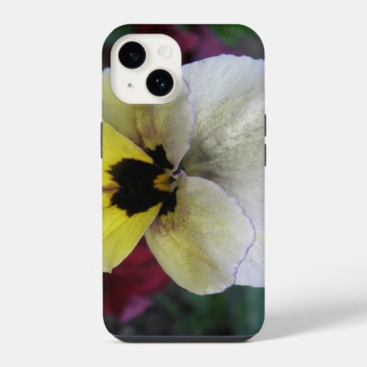 Coque Pour iPhone 14 Pansy Blanc et Jaune (Verso)