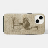 Coque Pour iPhone 14 Papier de grunge de script d'autruche antique (Verso Horizontal)