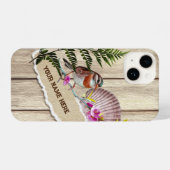 Coque Pour iPhone 14 Papier tordu rustique Peinture à huile de bois Per (Verso Horizontal)