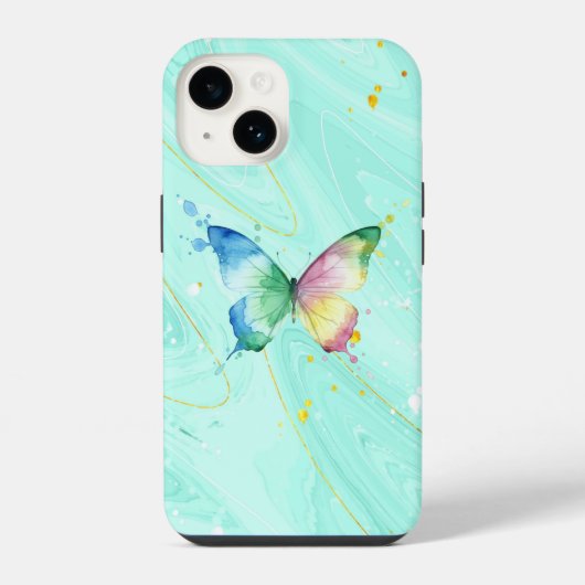 Coque Pour iPhone 14 Papillon (Verso)