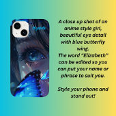 Coque Pour iPhone 14 Papillon Bleu